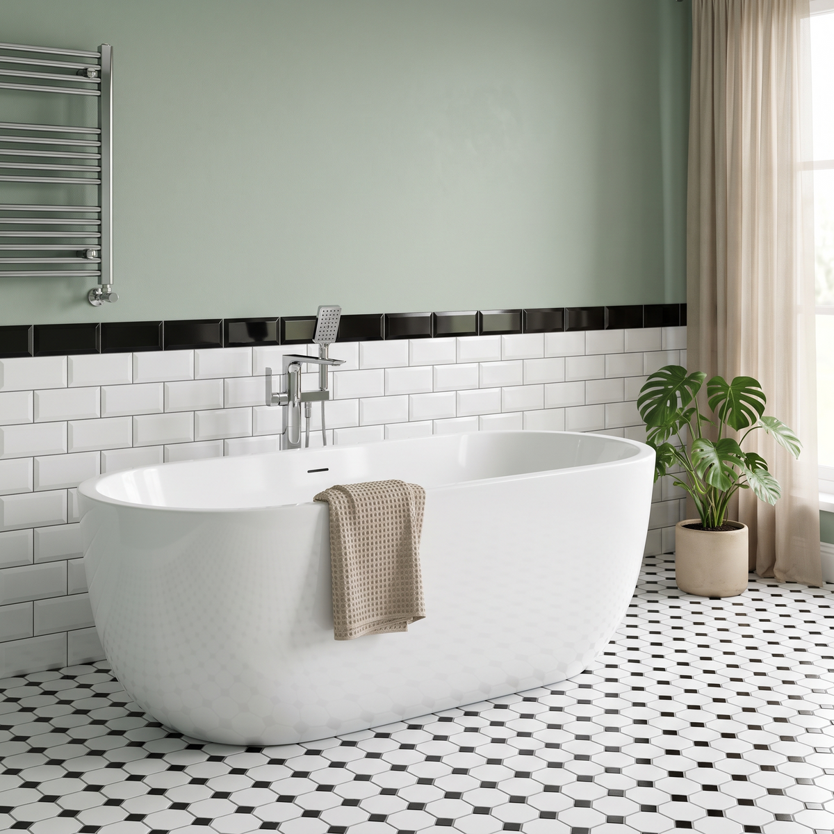 Round Freestanding Boat Bath, White, Choice of Size