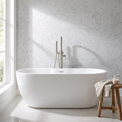 Round Freestanding Boat Bath, White, Choice of Size