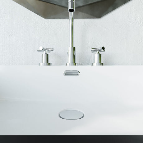 [BAOF01U] Ceramic Accessories Traditional Oval Overflow Cover - 50mm x 26mm - Chrome - Lifestyle 1