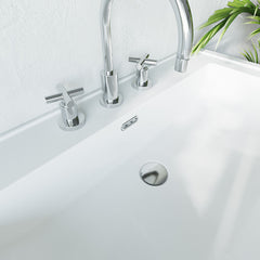 [BAOF01U] Ceramic Accessories Traditional Oval Overflow Cover - 50mm x 26mm - Chrome - Lifestyle 2