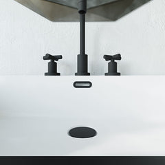 [BAOF02U] Ceramic Accessories Traditional Oval Overflow Cover - 50mm x 26mm - Matt Black - Lifestyle 1