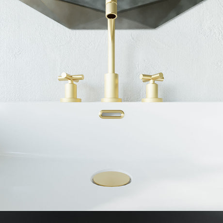 [BAOF03U] Ceramic Accessories Traditional Oval Overflow Cover - 50mm x 26mm - Brushed Brass - Lifestyle 1
