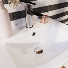 [BAOF07] Contemporary Ceramic Accessories Modern Round Basin Overflow Cover - Lifestyle 2