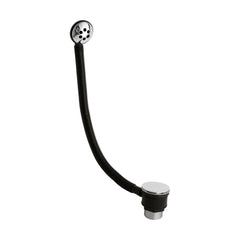[BASB321] Bath Push Button Waste with Round Overflow for Baths up to 3mm Thick - Chrome - Cutout
