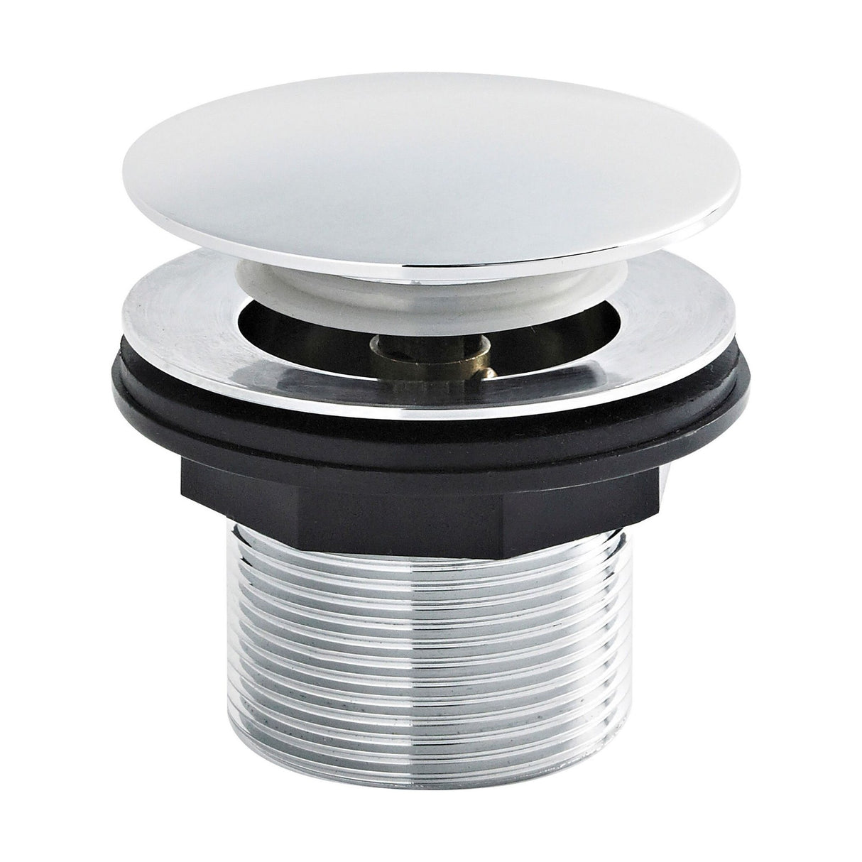 [BASB324] Balterley Bath Push Button Waste, No Overflow, for Baths up to 25mm Thick, Easy Clean Finish - Chrome - Cutout