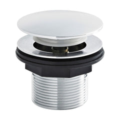 [BASB324] Balterley Bath Push Button Waste, No Overflow, for Baths up to 25mm Thick, Easy Clean Finish - Chrome - Cutout