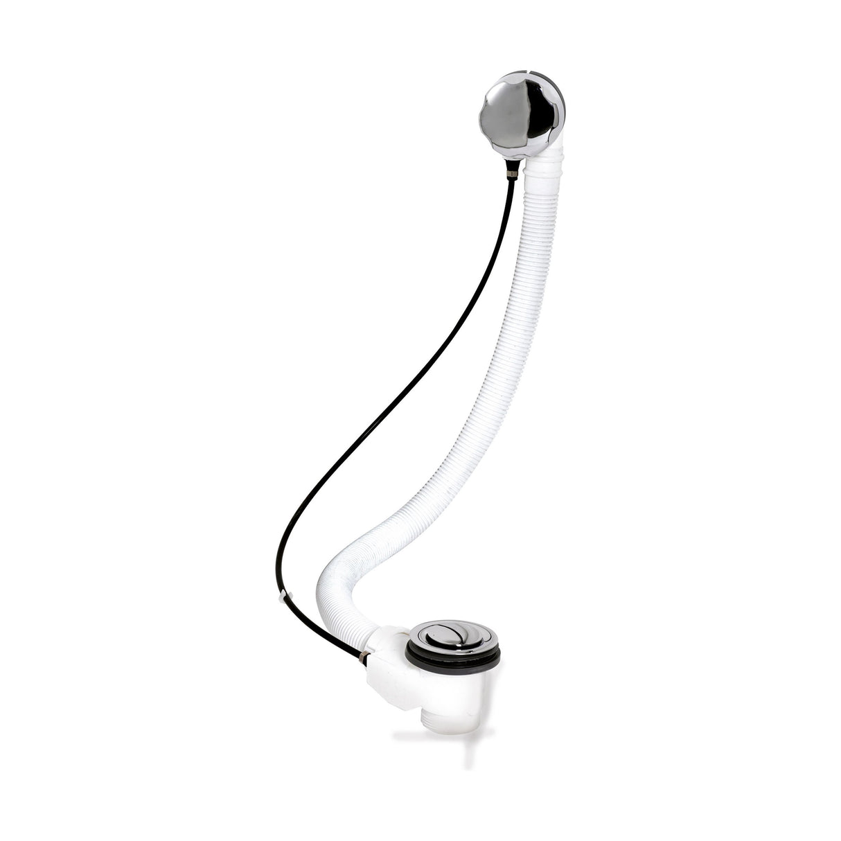 [BASB333] Extended Pop Up Bath Waste & Overflow for Baths up to 10mm Thick - Chrome - Cutout