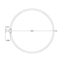[BASR386] 825mm Round Shower Ring - Technical Drawing