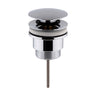 [BASW310] Contemporary Universal Round Push Button Basin Waste, Slotted & Unslotted - Choice of Finish - Cutout