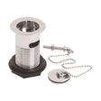 [BASW314] Balterley Basin Waste with Brass Plug & Chain, Slotted Round Design, Durable Build, 60mm x 88mm - Chrome - Cutout