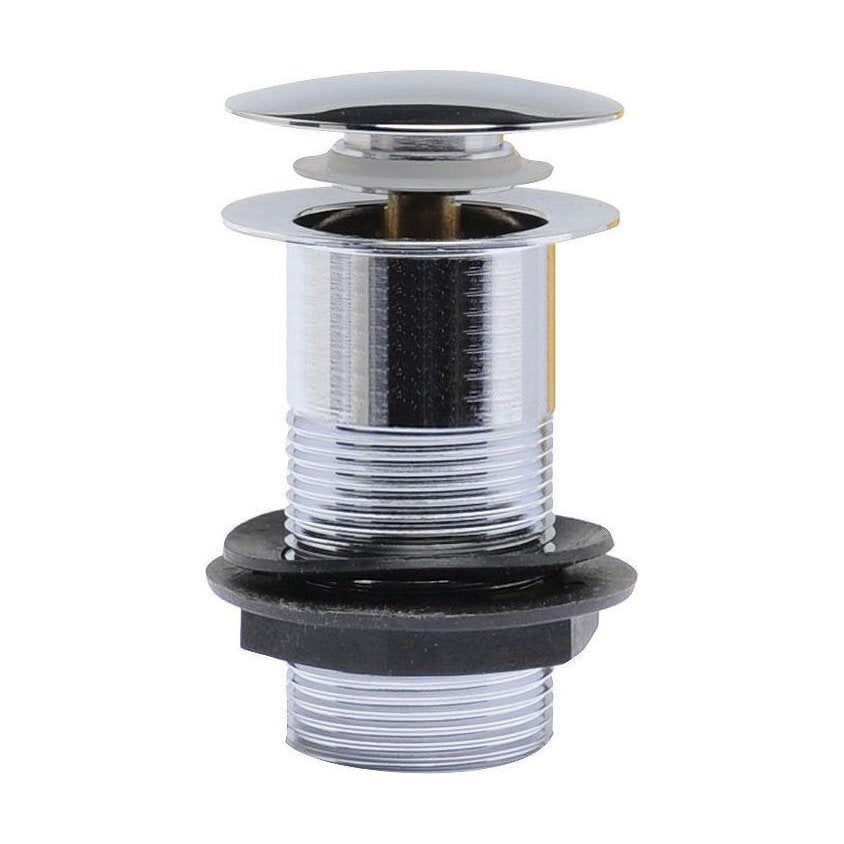 [BASW338] Balterley Easyclean Push Button Plug Basin Waste, Slotted Design for Basins with Overflow - Chrome - Cutout