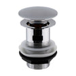[BASWK03] Round Push Button Basin Waste Slotted - Chrome - Cutout