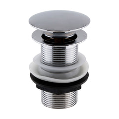[BASWK04] Round Push Button Basin Waste Unslotted - Chrome - Cutout