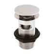 [BASWR07] Round Stainless Steel Push Button Basin Waste Slotted - Chrome - Cutout