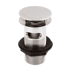 [BASWR07] Round Stainless Steel Push Button Basin Waste Slotted - Chrome - Cutout