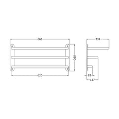 [BATR380] 3 Tier Towel Rack - Technical Drawing