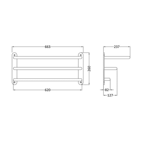 [BATR380] 3 Tier Towel Rack - Technical Drawing