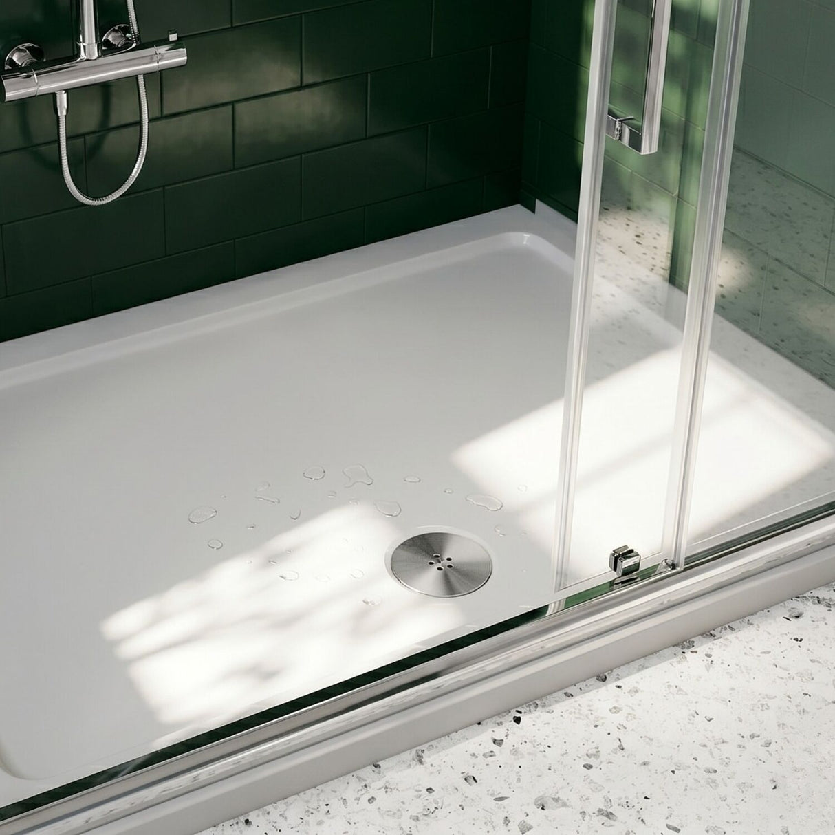 [BATW001] Contemporary Fast Flow Shower Tray Waste with Cover - Multiple Finishes (116x116x99mm) - Silo