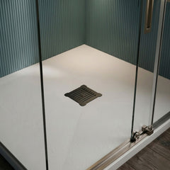 [BATW002S] Contemporary Resin Slimline Shower Tray Grill Waste - Choice of Colour - Silo