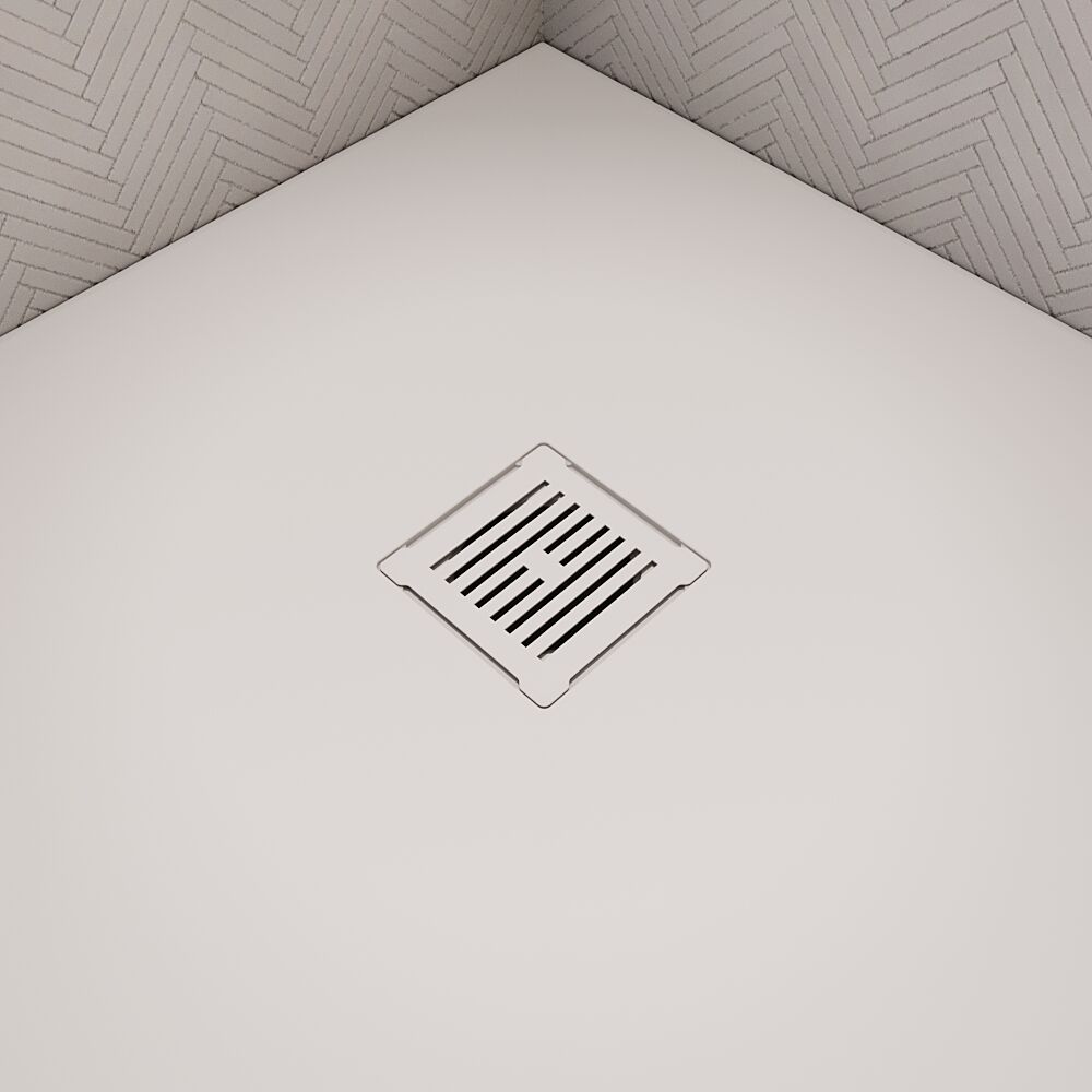 [BATW004S] Contemporary Resin Slimline Shower Tray Grill Waste - Choice of Colour - Lifestyle 1