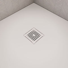 [BATW004S] Contemporary Resin Slimline Shower Tray Grill Waste - Choice of Colour - Lifestyle 1