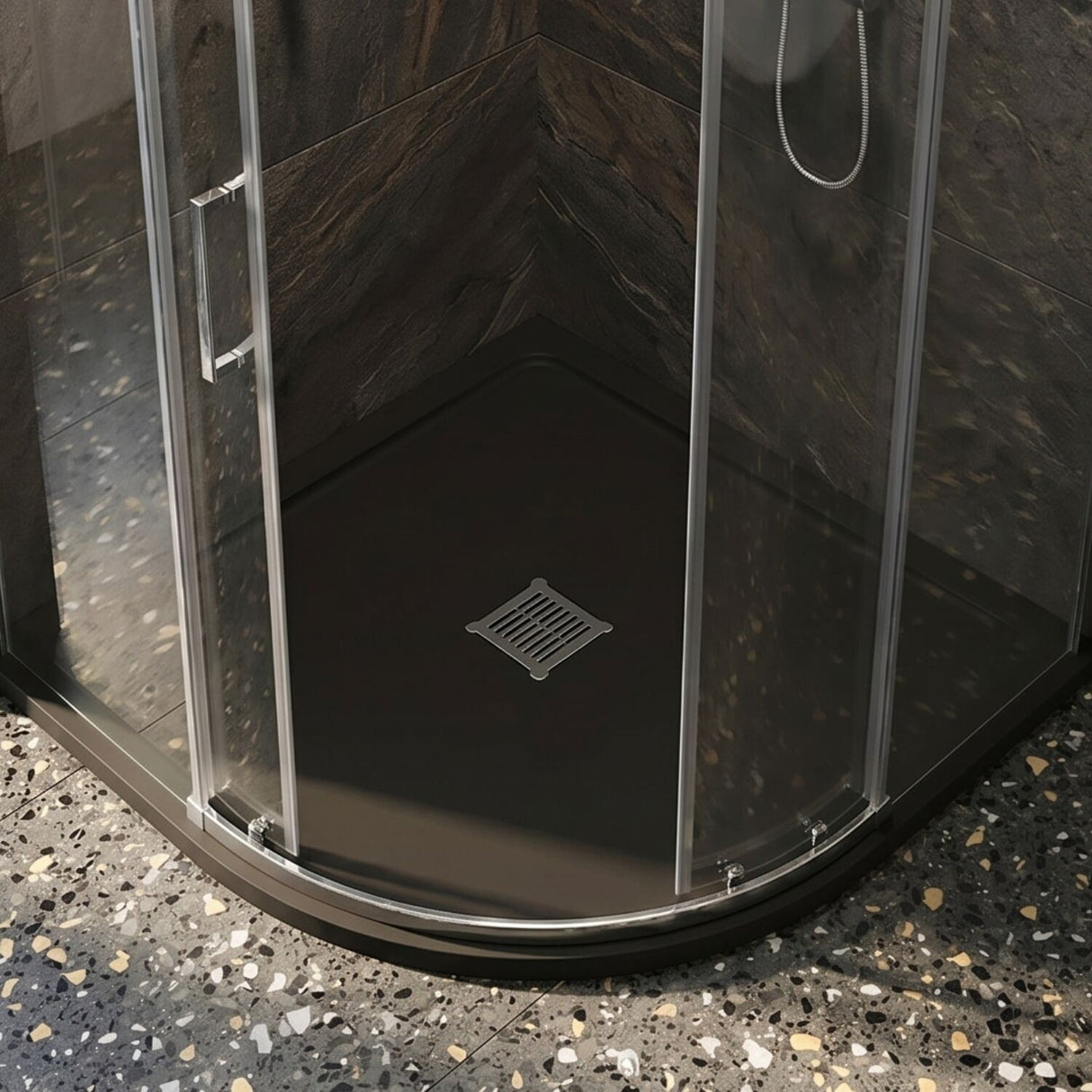 [BATW007S] Contemporary Resin Slimline Shower Tray Grill Waste - Choice of Colour - Silo