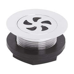 [BATW385] Balterley Easyclean Resin Shower Tray Waste, Flat Round Design with Water Seal - Chrome Finish - Cutout