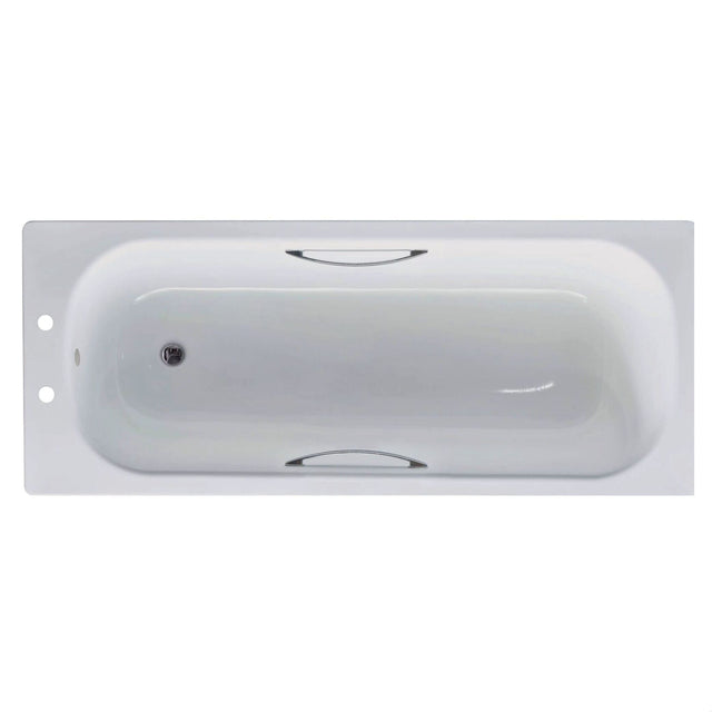 [BB00ATG] 1700 steel bath 2TH cw Anti Slip & Grips - Cutout