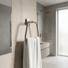 [BB201BB] Contemporary Wall Mounted Bathroom Towel Ring - Choice of Finish - Lifestyle 3