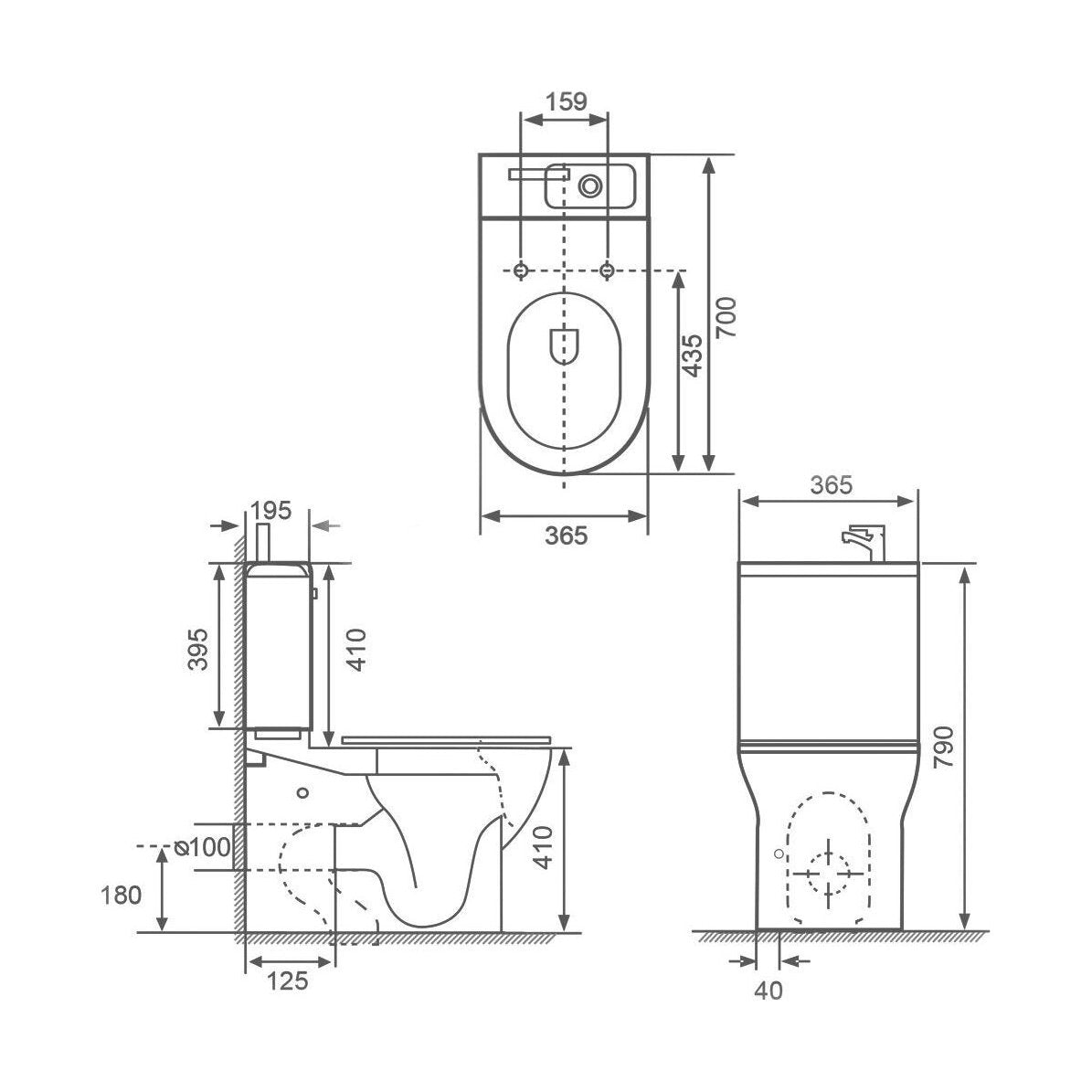 [BB23701P2RNDBB] P2-X int. Rnd Toilet & Bsn exc B/B Tap - Technical Drawing