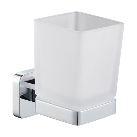 [BB501CR] Wall Mounted Square Bathroom Glass Toothbrush Holder Tumbler - Choice of Finish - Cutout