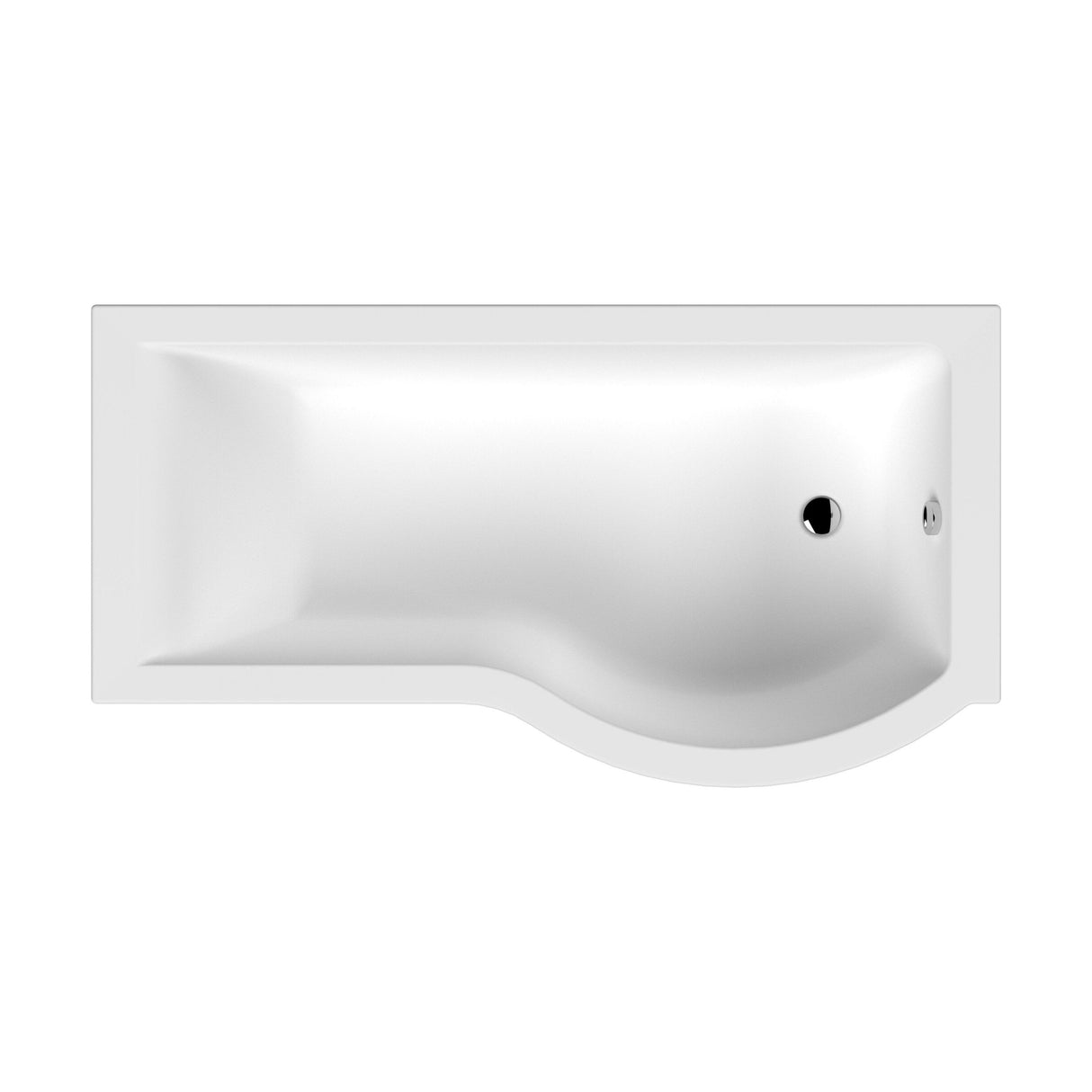 [BB7P16R] P SHAPED SHOWER BATH RH 1600x900x740x565 - Cutout