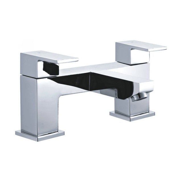 [BB9028] Balterley Bathroom Modern Bath Filler, Durable Brass Construction, Deck Mounted - Chrome Finish - Cutout