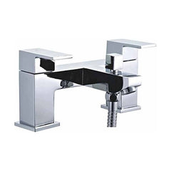 [BB9029] Balterley Modern Bath Shower Mixer with Shower Kit Durable Brass Construction, Dual Handles - Chrome Finish - Cutout