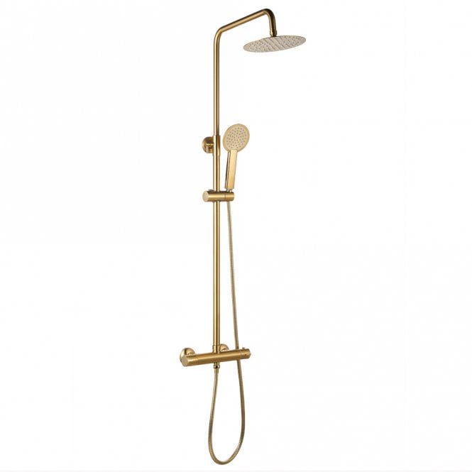[BB9301BRS] Round Thermostatic Shower Bar Valve Kit - Brushed Brass - Cutout