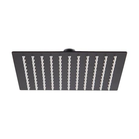 [BB9333BL] Balterley Modern Bathroom Square Ultra Thin Slimline Shower Head Stainless Steel, 200x200mm - Matt Black Finish - Cutout