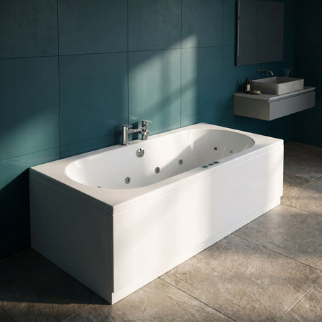 [BBA510-J12] Balterley Round Double Ended Whirlpool Bath, 12 Chrome Jets and Leg Set, Choice of Size - Silo