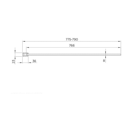[BBAQ8653] Wetroom 8 Glass Panel 800 Clear - Technical Drawing