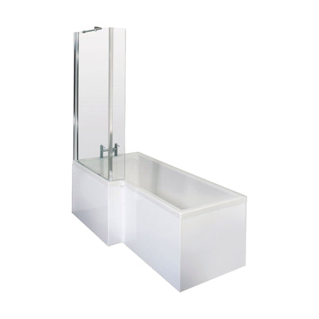 [BBATH05] Balterley L Shaped Square Shower Bath with Front Panel and Bath Shower Screen, Choice of Orientation and Size - Cutout