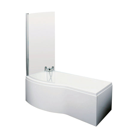 [BBATH07] B Bath Set: B Shaped Shower Bath Tub, Front Panel and Chrome B Bath Screen - Choice of Size - Cutout