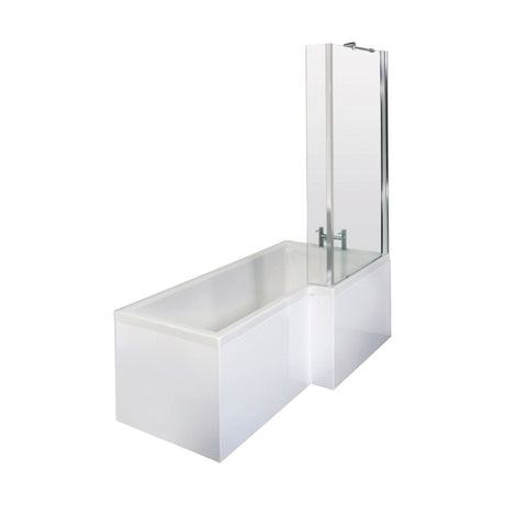 [BBATH29] Balterley L Shaped Square Shower Bath with Front Panel and Bath Shower Screen, Choice of Orientation and Size - Cutout