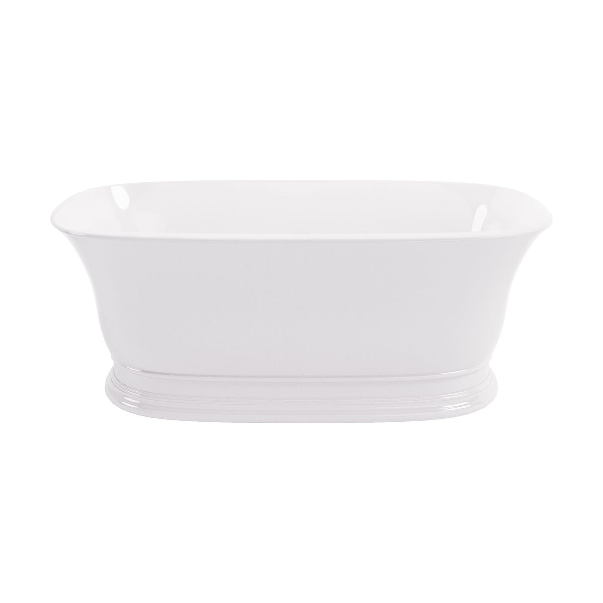 [BBB032] Balterley Congreave Freestanding Luxury Oval Thin Rim Double Ended Bath, 1555 x 740mm - Polished White - Cutout