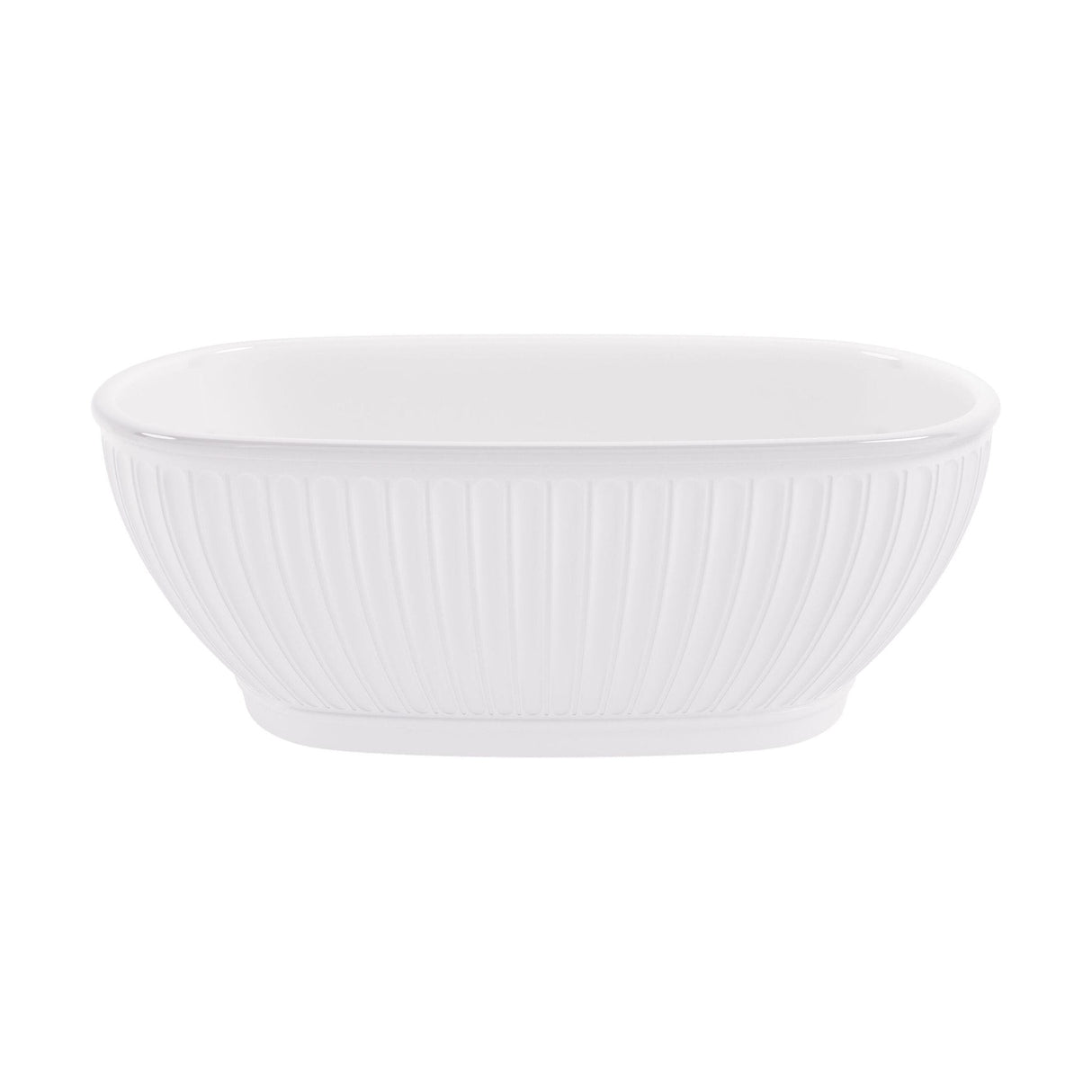 [BBB035] Balterley Iverley Freestanding Luxury Oval Thin Rim Double Ended Bath, 1680 x 750mm - Matt/Polished White - Cutout