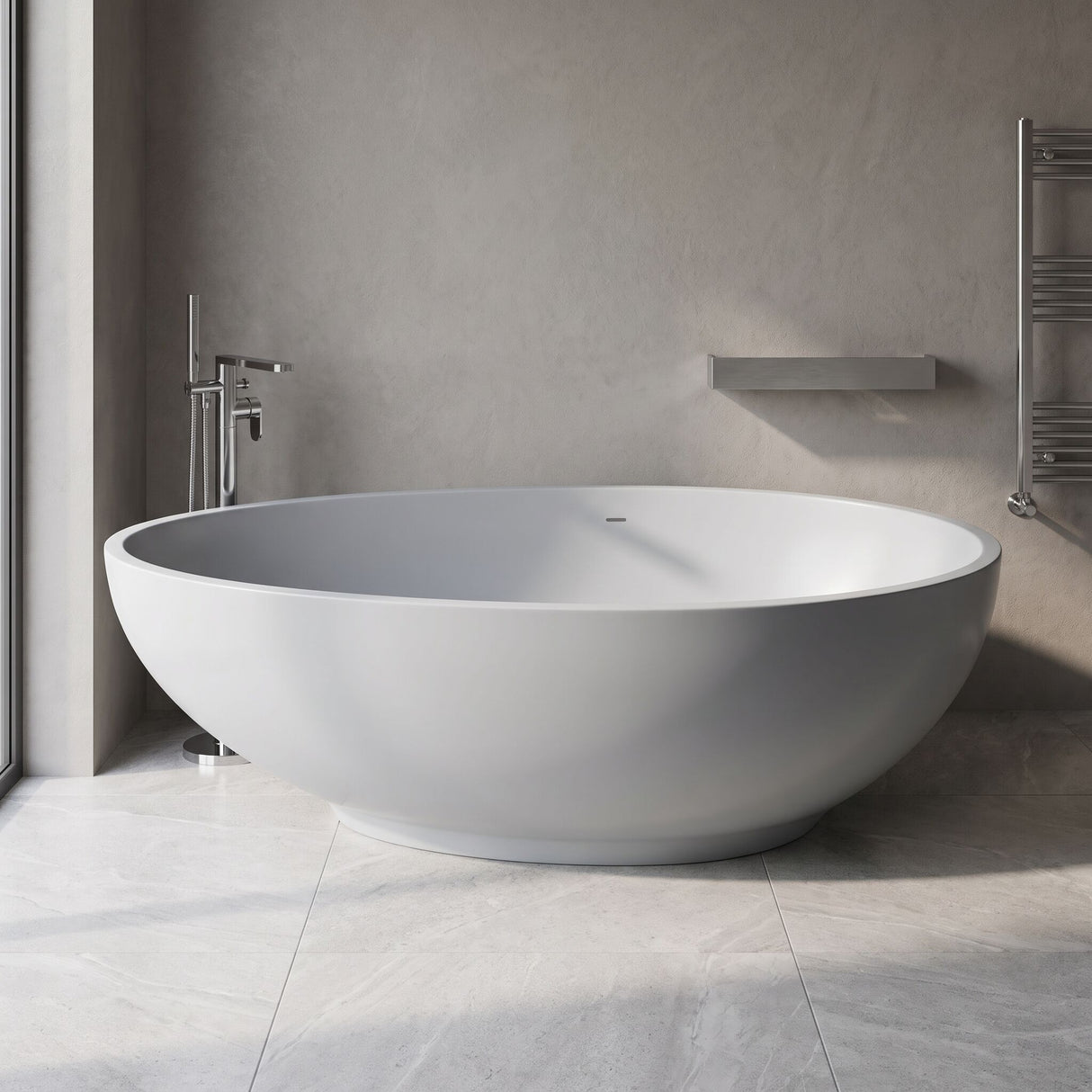 [BBB062PG] Rodsley Contemporary Oval Freestanding Bath, 1645 x 845mm, Choice of Colour - Silo