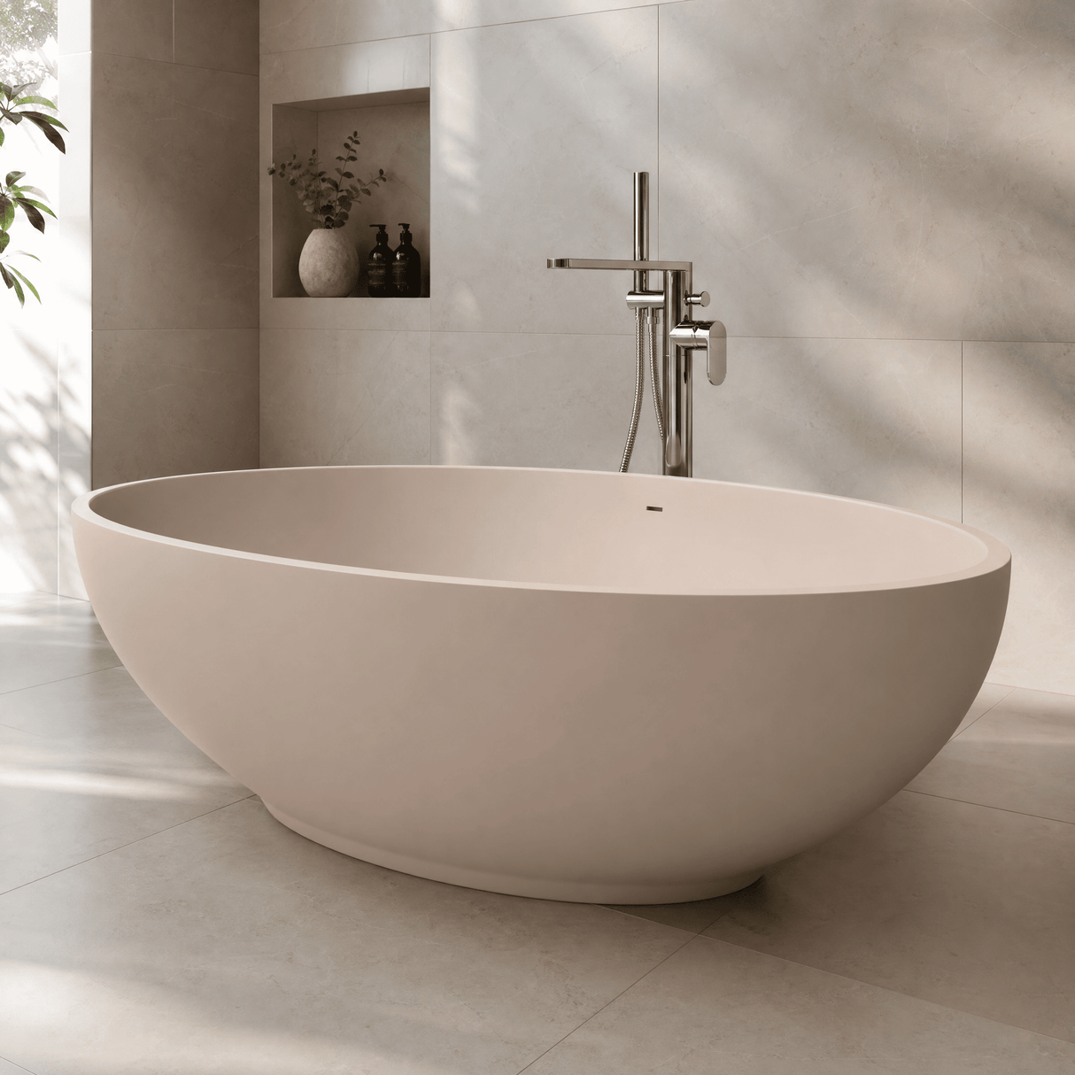 [BBB062PP] Rodsley Contemporary Oval Freestanding Bath, 1645 x 845mm, Choice of Colour - Lifestyle 2