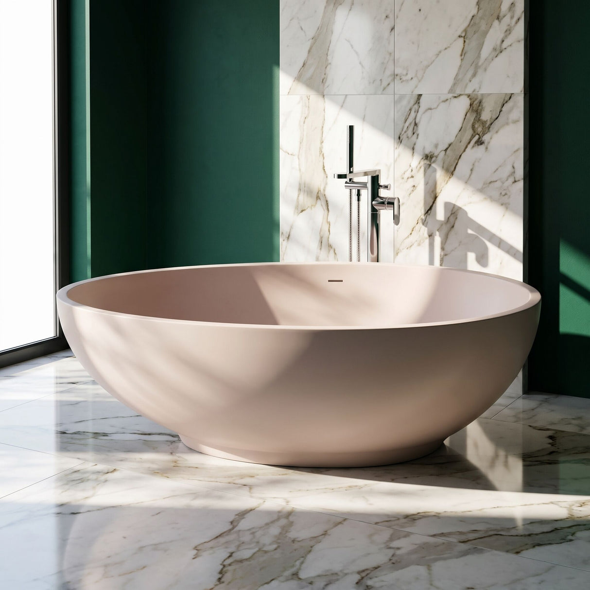 [BBB062PP] Rodsley Contemporary Oval Freestanding Bath, 1645 x 845mm, Choice of Colour - Silo