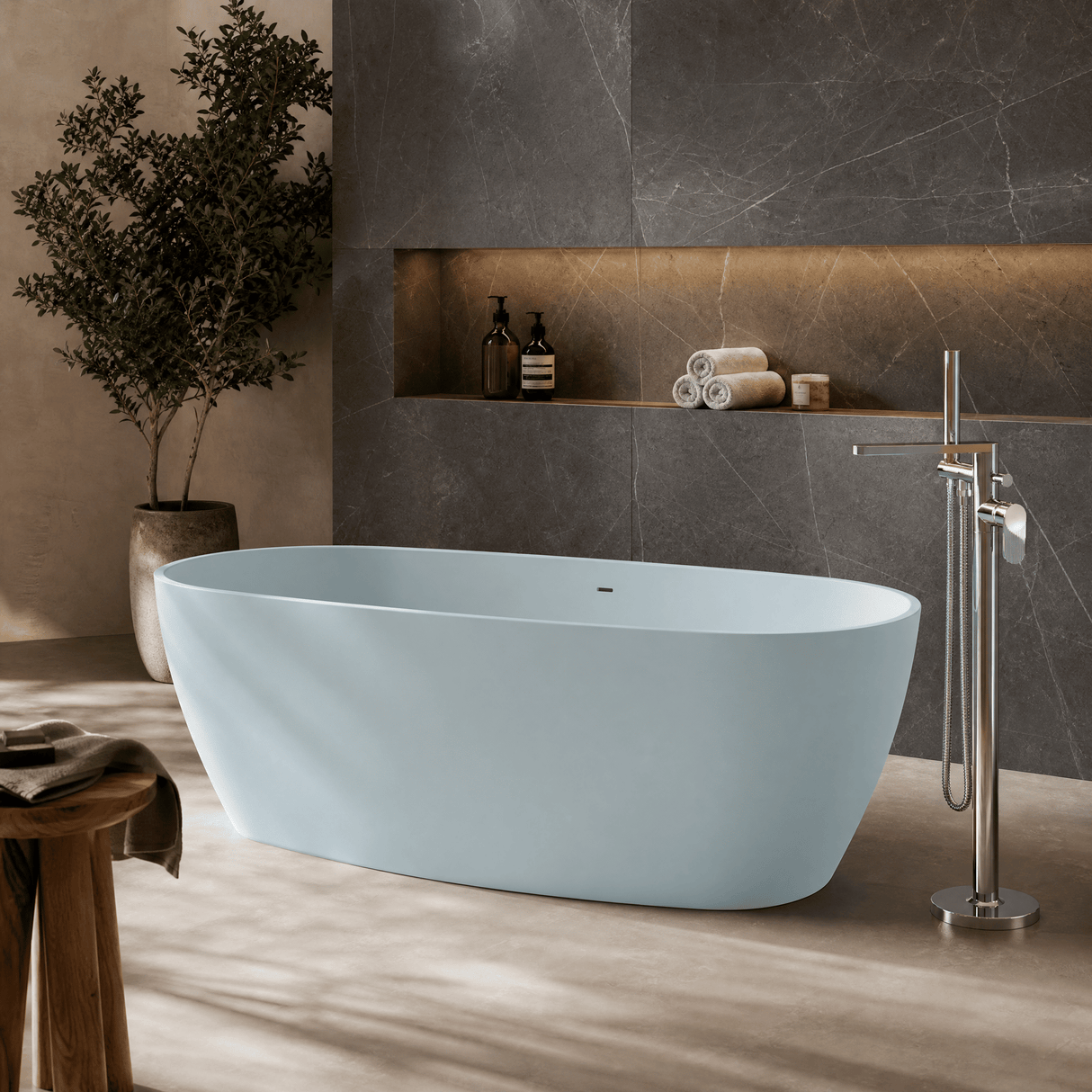 [BBB064AB] Radbourne Contemporary Freestanding Bath, 1610 x 750mm, Choice of Colour - Lifestyle 1