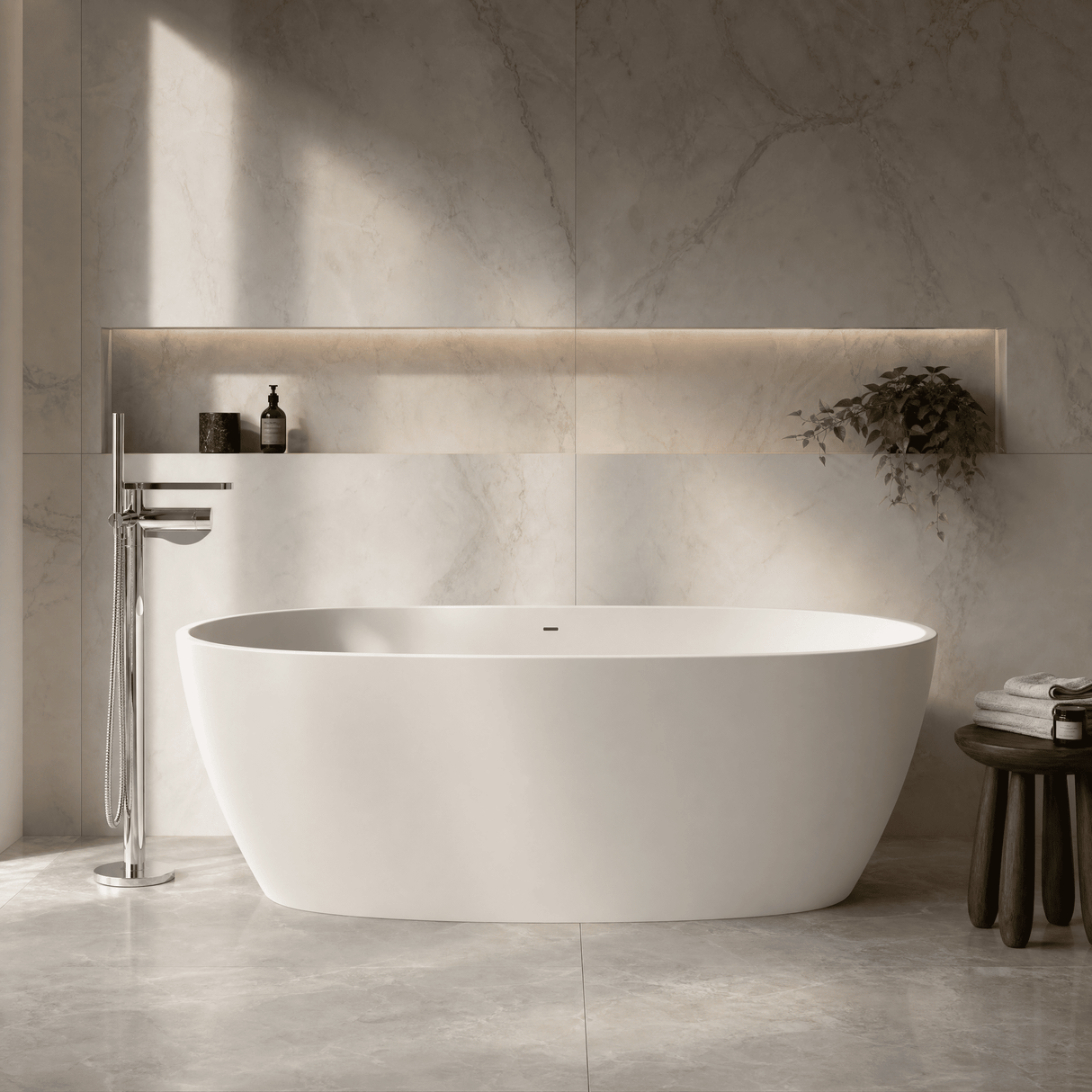 [BBB064DW] Radbourne Contemporary Freestanding Bath, 1610 x 750mm, Choice of Colour - Silo