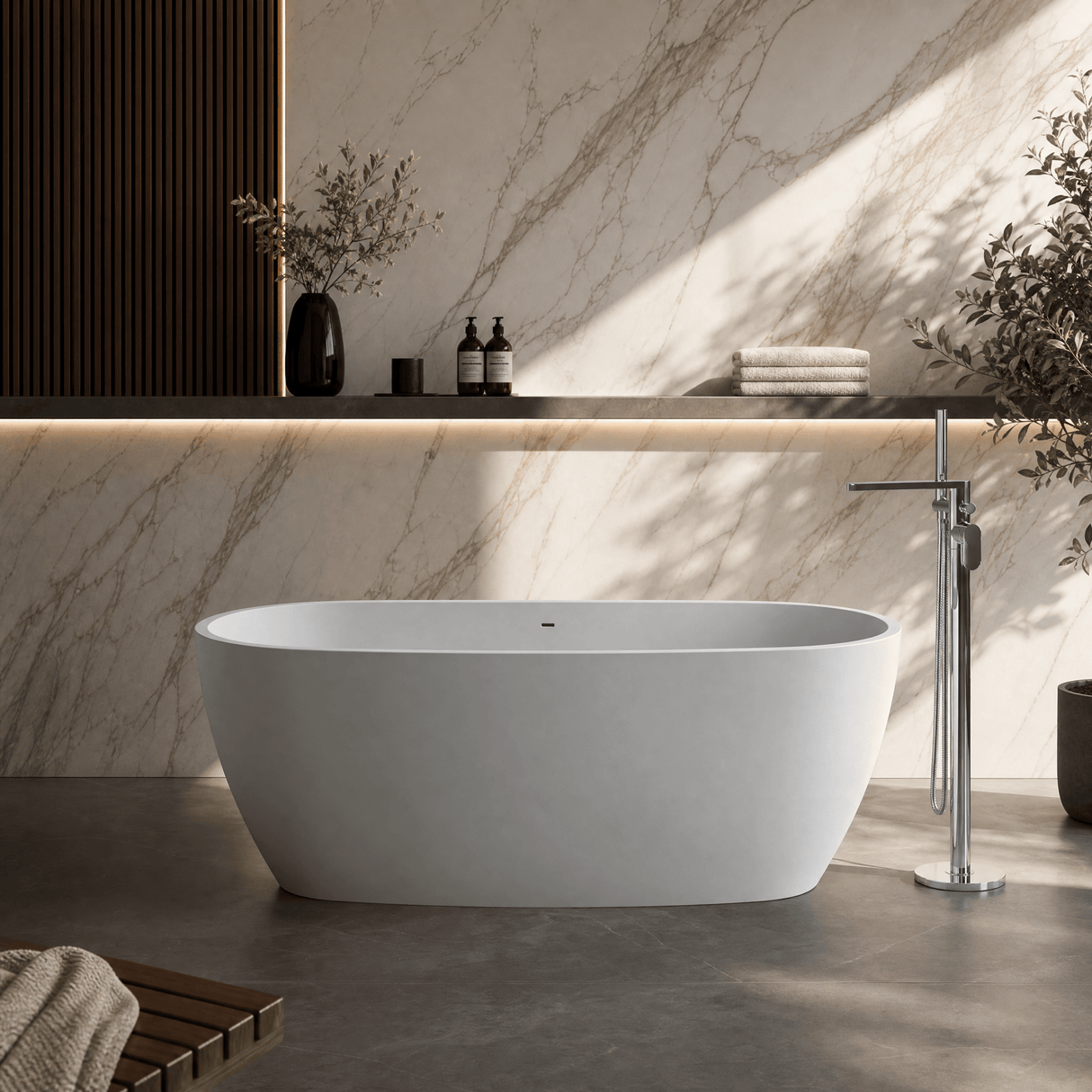 [BBB064IG] Radbourne Contemporary Freestanding Bath, 1610 x 750mm, Choice of Colour - Silo