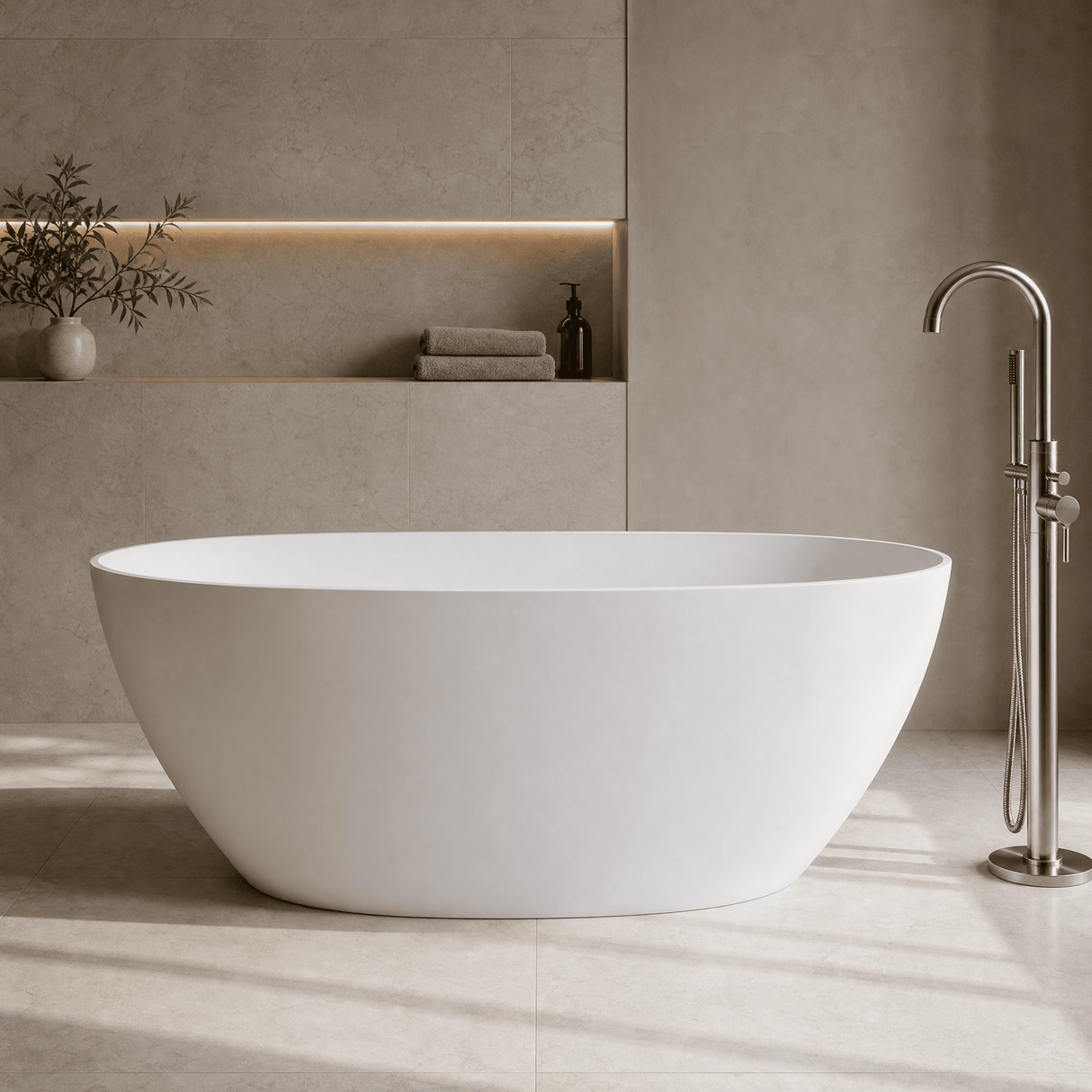 [BBB071] Hednesford Oval Freestanding Bath, 1510 x 810mm, Choice of Colour - Lifestyle 1
